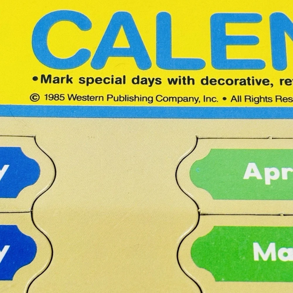 1985 Golden Step Ahead School Classroom Calendar Learning Board Retro 80's NEW
